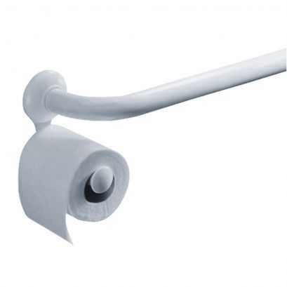 Toilet roll holder, White Epoxy-coated Aluminium, 122 x 116 mm